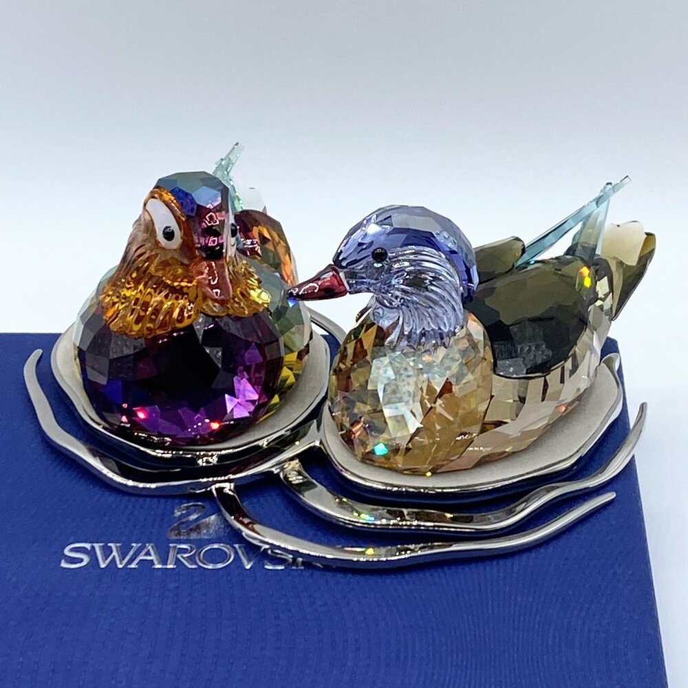 Swarovski Mandarin Ducks, Topaz Crystal by Dominic Schopf in Original Box S92